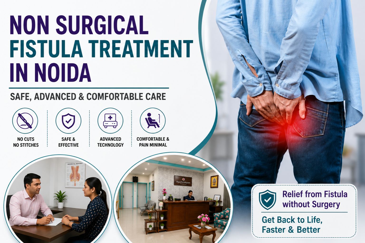 Non Surgical Fistula Treatment in Noida – Safe, Advanced & Comfortable Care